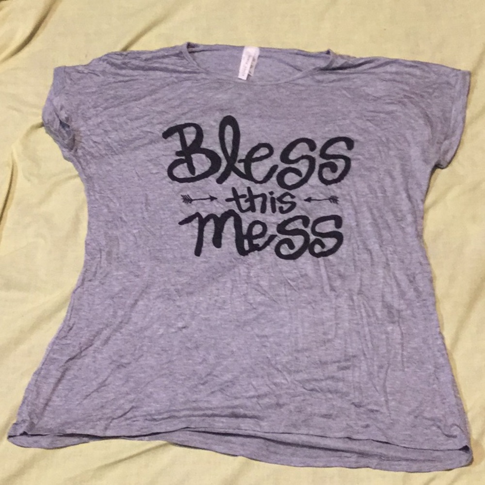 3X Bless This Mess Short Sleeve Top